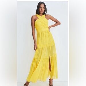 VERONICA BEARD Florencia Dress in Canary Yellow Maxi Dress  Size 0